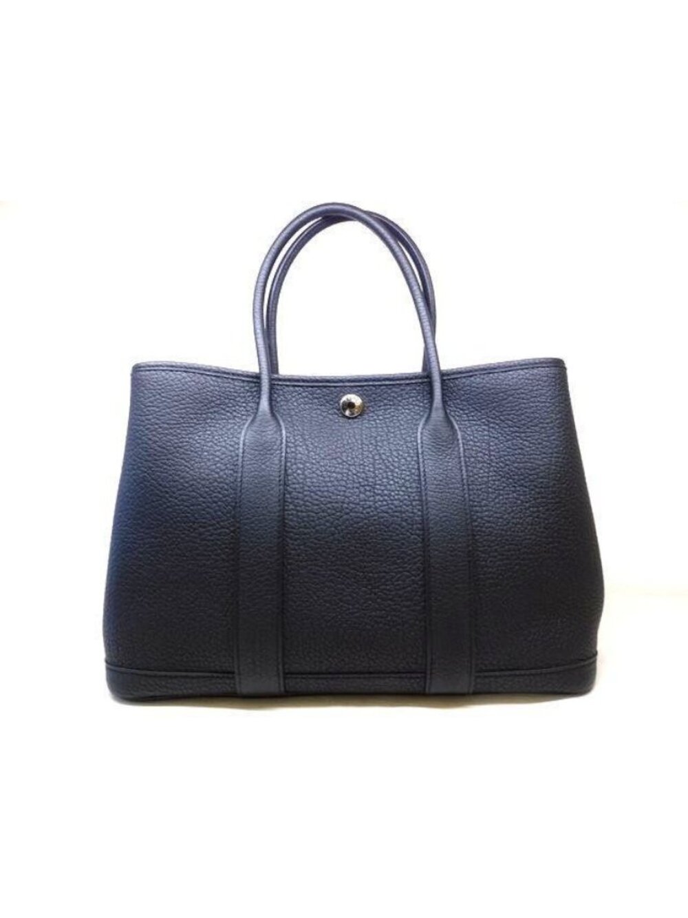 Hermes Pleaty Tote Bag Garden Party TPM Negonda Leather Silver Black Noir - Picture 2 of 7